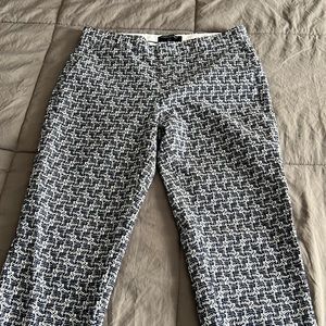 Banana Republic Cropped Navy and White Pants